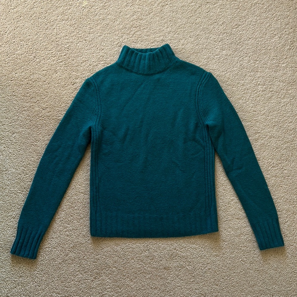 NWT J.Crew Mockneck Sweater Knit Green Sz S